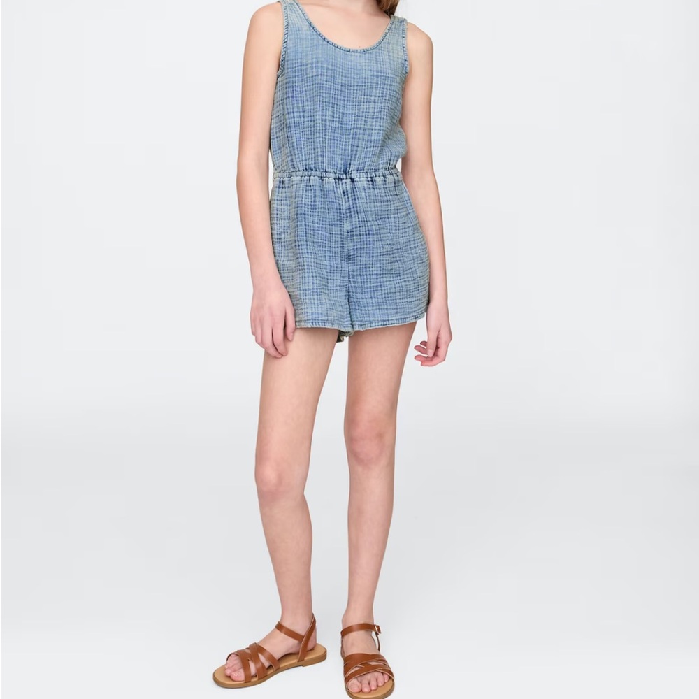 GAP Girls size L Blue Sleeveless Romper